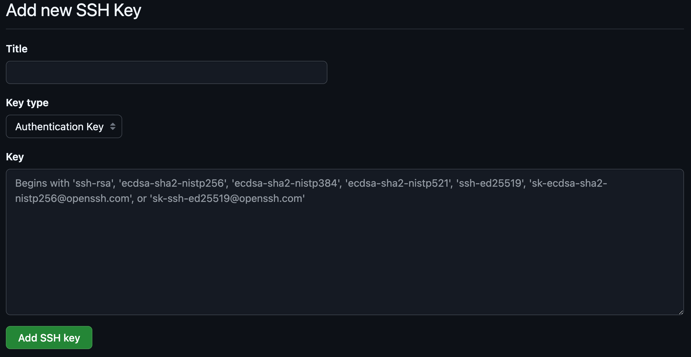 Nueva llave SSH en GitHub 2